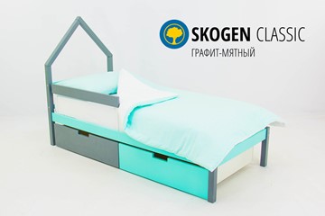 Детская кровать-домик мини Skogen графит-мятный в Симферополе