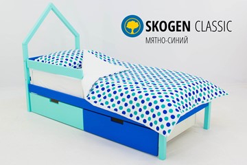 Детская кровать-домик мини Skogen мятно-синий в Симферополе