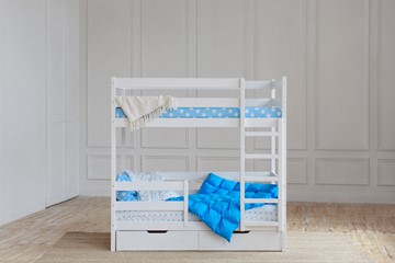 Детская 2-ярусная кровать без крыши с ящиками, цвет белый в Симферополе