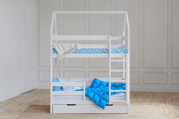 Детская двухэтажная кровать Домик с ящиками, цвет белый в Симферополе