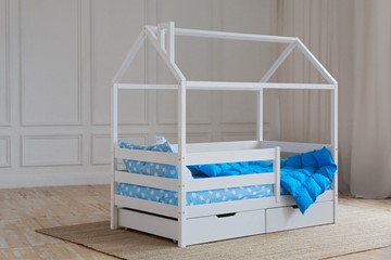 Кровать односпальная детская Домик с ящиками, цвет белый в Симферополе