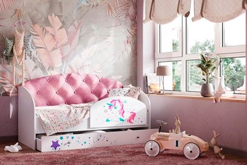 Кровать детская Звездочка с бортиком, Розовый в Симферополе