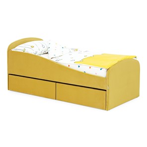 Детская кровать с ящиками Letmo 190х80 горчичный (велюр) в Симферополе