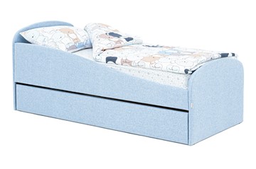Мягкая кровать с ящиком Letmo небесный (рогожка) в Симферополе