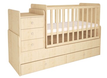 Кровать для новорожденных с комодом POLINI Kids Simple 1100 Натуральный в Симферополе