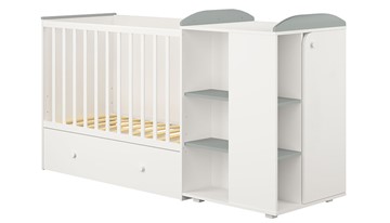 Детская кровать-шкаф с комодом POLINI Kids Ameli 800 Белый / Серый, серия AMELI в Симферополе