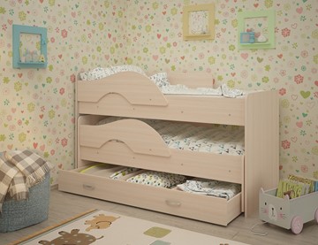 Детская кровать для мальчика Радуга 1.6 с ящиком, цвет Млечный дуб в Симферополе