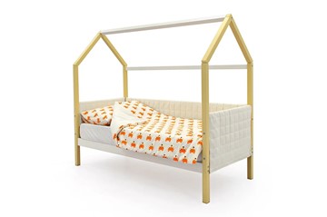 Кровать-домик в детскую «Svogen бежево-белый» мягкая в Симферополе