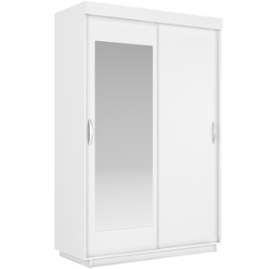 Шкаф 2-дверный Лайт (ДСП/Зеркало) 800х595х2120, Белый Снег в Симферополе