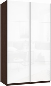 Шкаф-купе двухдверный Прайм (Белое стекло/Белое стекло) 1200x570x2300, венге в Симферополе