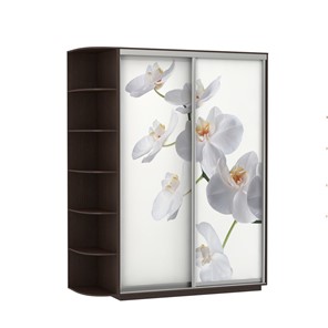 Шкаф 2-дверный Экспресс 1900x600x2200, со стеллажом, Орхидея белая/венге в Симферополе