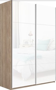 Шкаф 2-х дверный Прайм (Белое стекло/Белое стекло) 1200x570x2300, дуб сонома в Симферополе