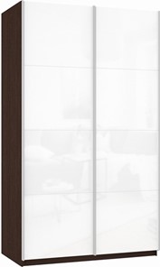 Шкаф 2-створчатый Прайм (Белое стекло/Белое стекло) 1600x570x2300, венге в Симферополе