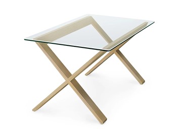 Стеклянный столик Оникс-11, Натуральный массив/Прозрачное стекло в Симферополе