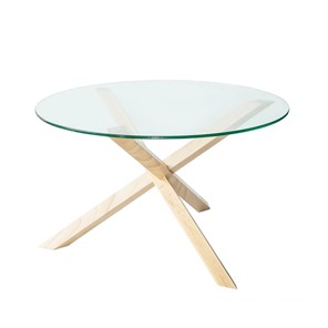 Стеклянный столик Оникс-3, Натуральный массив/Прозрачное стекло в Симферополе