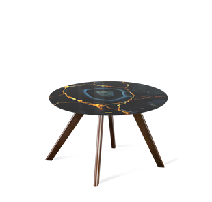 Круглый столик SHT-S39 / SHT-TT32 60 стекло/МДФ (титановый кварц/венге) в Симферополе