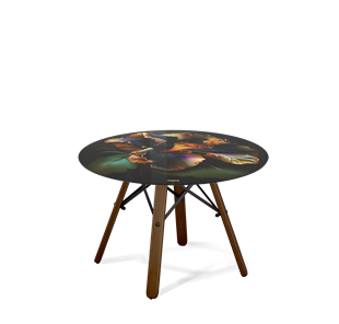 Круглый столик SHT-S70 / SHT-TT32 60 стекло/МДФ (ночной цветок/темный орех/черный муар) в Симферополе