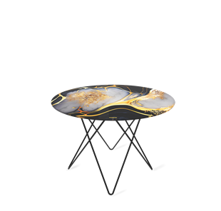Круглый столик SHT-TU37 / SHT-TT32 60 стекло/МДФ (черный алмаз/черный муар) в Симферополе