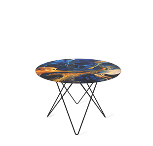 Круглый стол SHT-TU37 / SHT-TT32 60 стекло/МДФ (синий сапфир/черный муар) в Симферополе