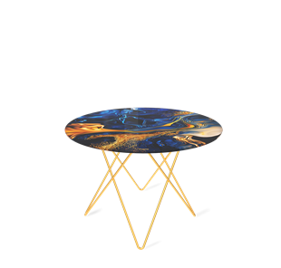 Круглый столик SHT-TU37 / SHT-TT32 60 стекло/МДФ (синий сапфир/золото) в Симферополе