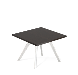 Квадратный столик SHT-S39 / SHT-TT 60/60 ЛДСП (венге луизиана/белый/патина серебро) в Симферополе