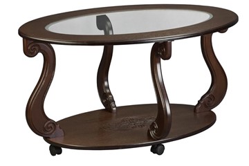 Стеклянный столик Овация-С, на колесах, темно-коричневый в Симферополе