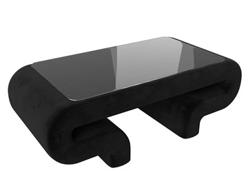 Стеклянный столик Волна, черный (велюр) в Симферополе
