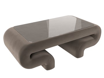 Стеклянный столик Волна, коричневый (велюр) в Симферополе