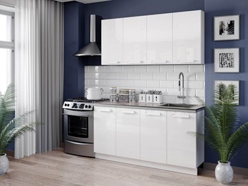 Кухонный гарнитур Герда 2200 (Белый/Белый глянец) в Симферополе