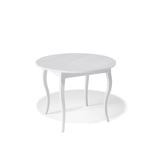 Круглый стол Kenner 1000С (Белый/Стекло белое глянец) в Симферополе