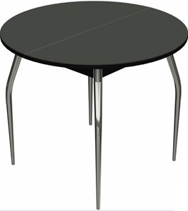 Круглый кухонный стол Ривьера исп. круг хром №5 (стекло черное/черный) в Симферополе