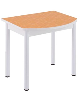 Кухонный пристенный стол НСПГ-07 ПЛ1, цветы манго/белое ЛДСП/36 прямые трубки крашеные белый в Симферополе