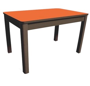 Кухонный обеденный стол Айсберг-04 СТ1, венге ЛДСП/стекло оранжевое/42 прямые массив венге в Симферополе