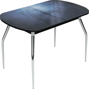 Кухонный стол раскладной Ривьера исп.2 хром №5 (Exclusive h149/черный) в Симферополе