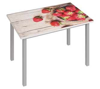 Стеклянный кухонный стол Фристайл-3, Клубника в Симферополе