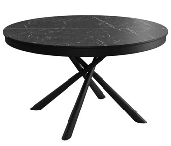 Стол керамический DikLine KR120 мрамор черный Калаката/опоры черные в Симферополе