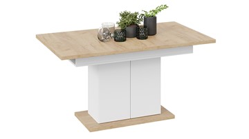 Кухонный стол раскладной Детройт тип 1 (Белый/Дуб Крафт золотой) в Симферополе