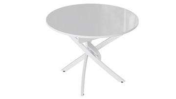 Раздвижной стол Diamond тип 3 (Белый муар/Белый глянец) в Симферополе