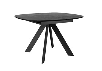 Стол обеденный раскладной DikLine BK100 Керамика Черный мрамор/подстолье черное/опоры черные в Симферополе