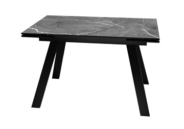 Керамический обеденный стол DikLine DKL140 Керамика Черный мрамор/опоры черные (2 уп.) в Симферополе