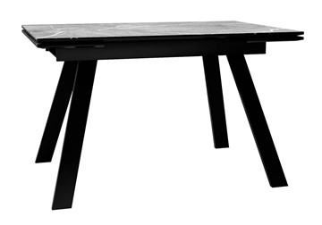 Стол обеденный раскладной DikLine DKL140 Керамика Серый мрамор/опоры черные (2 уп.) в Симферополе