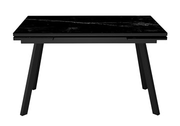 Керамический кухонный стол DikLine SKA125 Керамика Черный мрамор/подстолье черное/опоры черные (2 уп.) в Симферополе