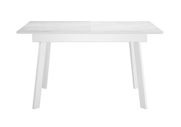 Стол раздвижной DikLine SKH125 Керамика Белый мрамор/подстолье белое/опоры белые (2 уп.) в Симферополе