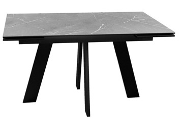 Стол раскладной DikLine SKM140 Керамика серый мрамор/подстолье черное/опоры черные (2 уп.) в Симферополе