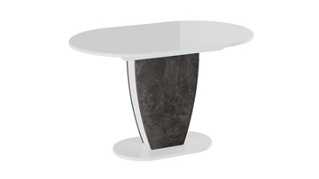 Овальный обеденный стол Монреаль тип 1 (Белый глянец/Моод темный) в Симферополе