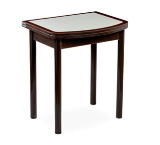 Кухонный стол раскладной НСПГ-02 СТК, венге/темно-коричневое/узор бело-медный/опоры прямые коричневые в Симферополе