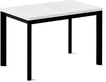 Обеденный раздвижной стол Кубика Токио-1L (ноги металлические черные, белый цемент) в Симферополе