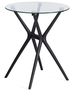 Стеклянный стол PARNAVAZ (mod. 29) пластик/стекло, 60х60х70,5 прозрачный/черный арт.19698 в Симферополе