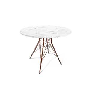 Кухонный обеденный стол SHT-TU2-1 / SHT-TT 90 ЛДСП (мрамор кристалл/медный металлик) в Симферополе