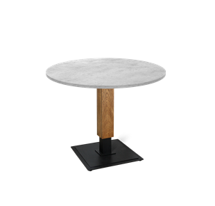 Обеденный стол SHT-TU22 / SHT-TT 90 ЛДСП (бетон чикаго светло-серый/дуб брашированный корич/черный муар) в Симферополе